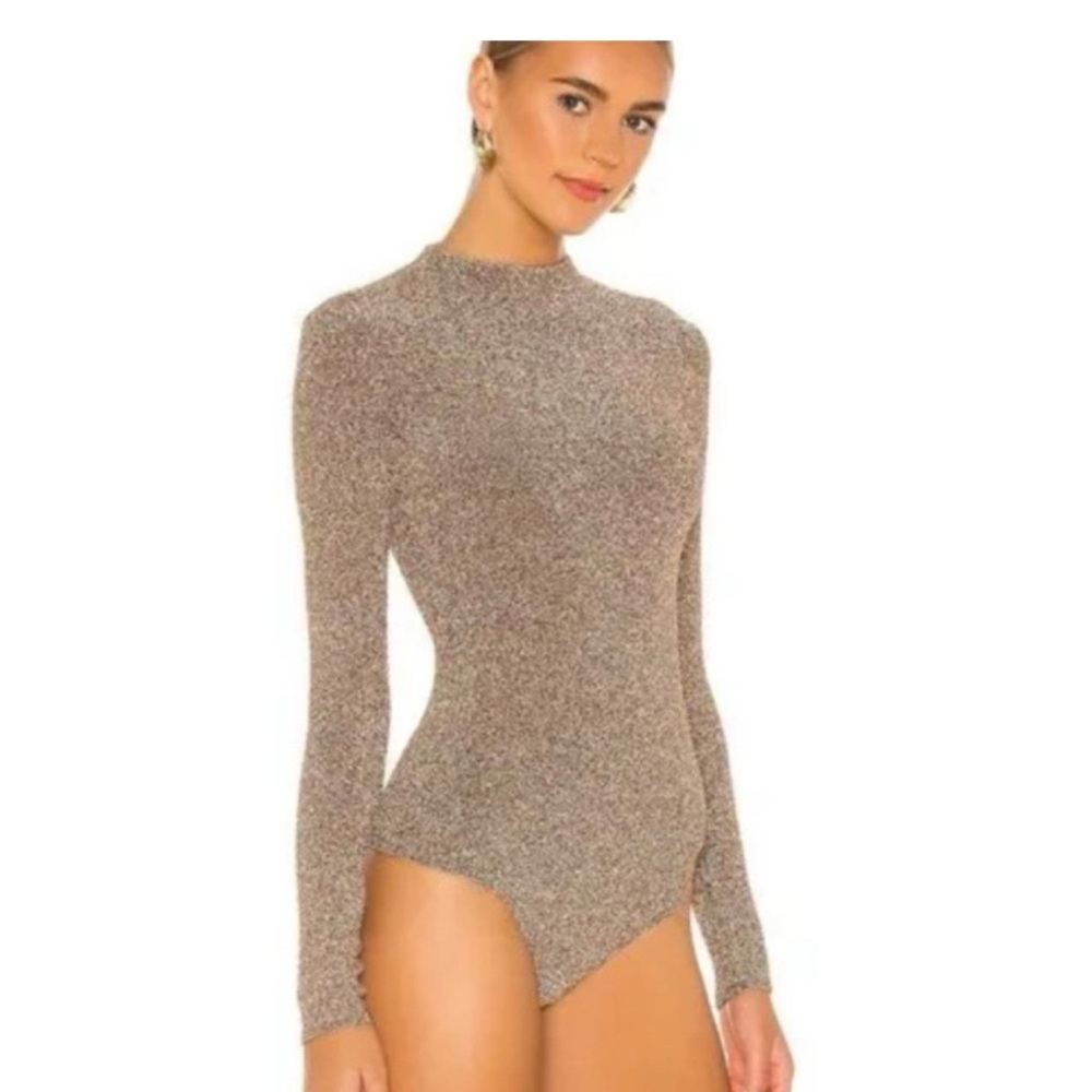 Elegant Black and Gold sparkle Long Sleeve Bodysuit